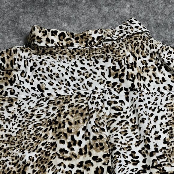 Dalia Collection Animal Print Tunic Shirt Women's XL Brown Blouse 100% Rayon - Picture 16 of 16